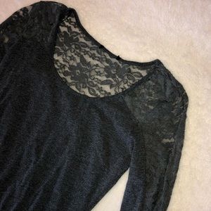 Gray long sleeve with lace back
